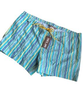 Mr Turk Swim Trunks Bathing Suit Shorts Striped‎ Lines XL NWT